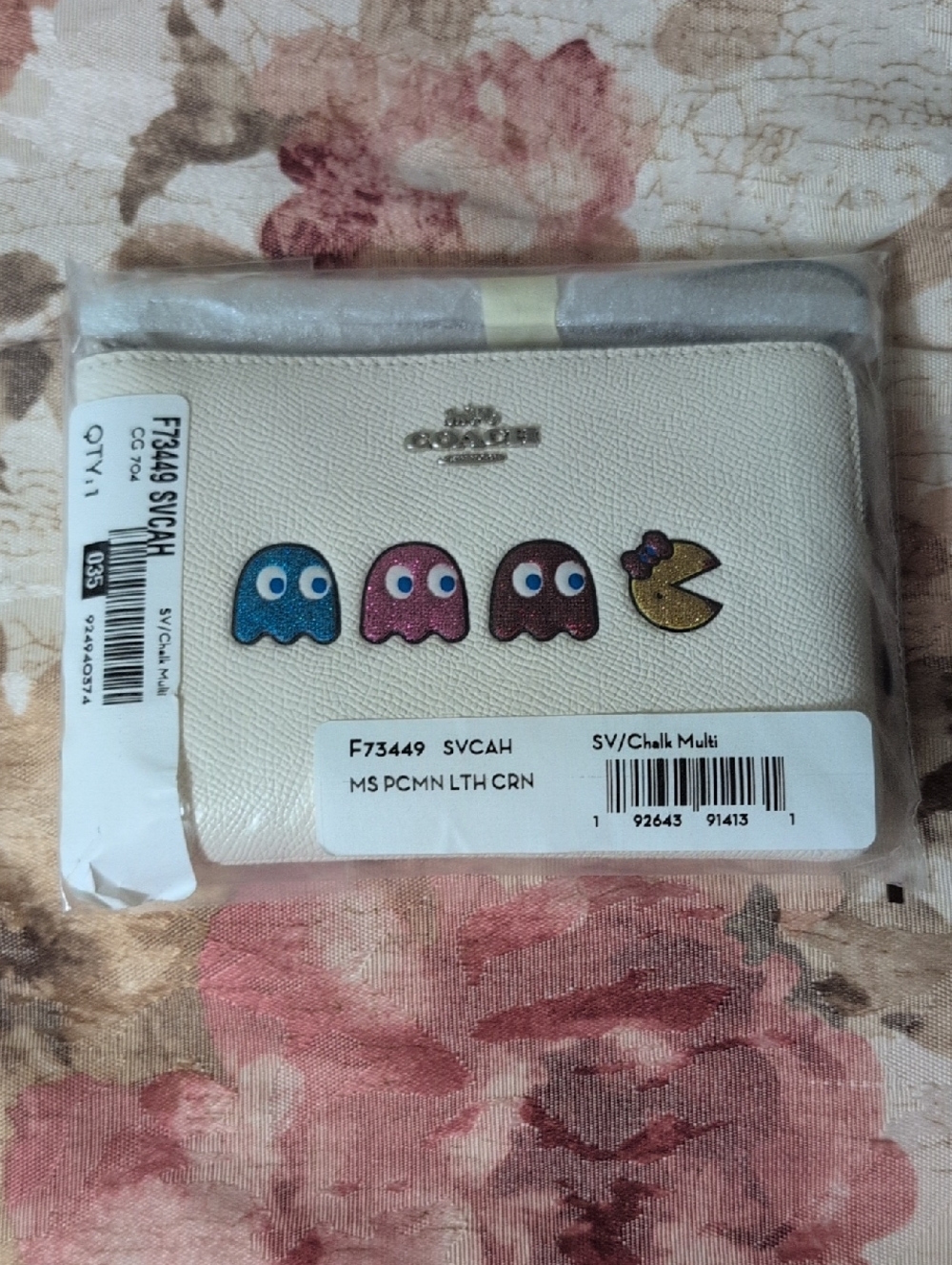 Coach Chalk Ms. Pac-Man Corner Zip Wristlet ✨NWT✨